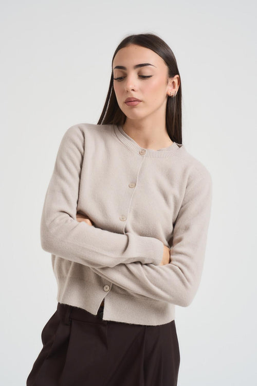 Set cardigan donna e t-shirt gesso - 2