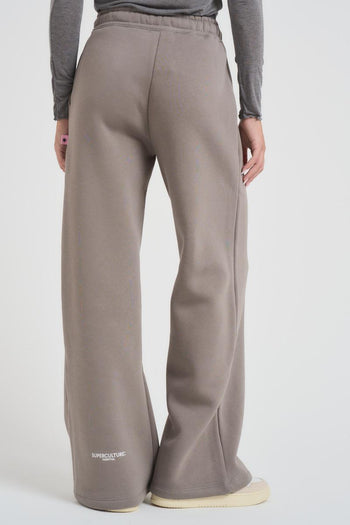 Pantalone donna a palazzo Demiz grigio tortora - 4