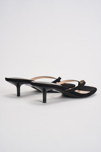 Sandali donna infradito in suede neri - 7