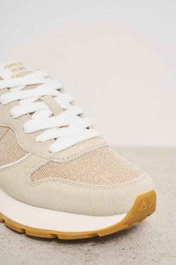 Sneakers donna beige e oro - 4