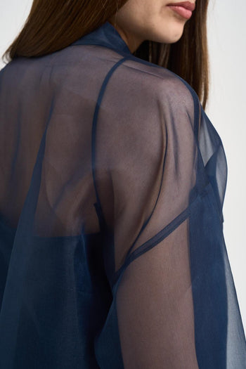 Camicia donna trasparente blu - 4