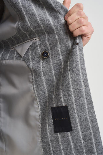 Giacca uomo doppiopetto gessata grigia - 9