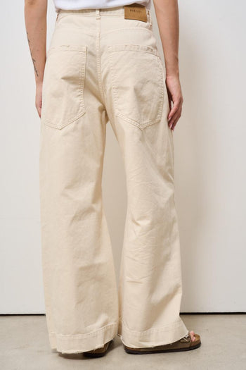 Jeans donna a palazzo beige - 5