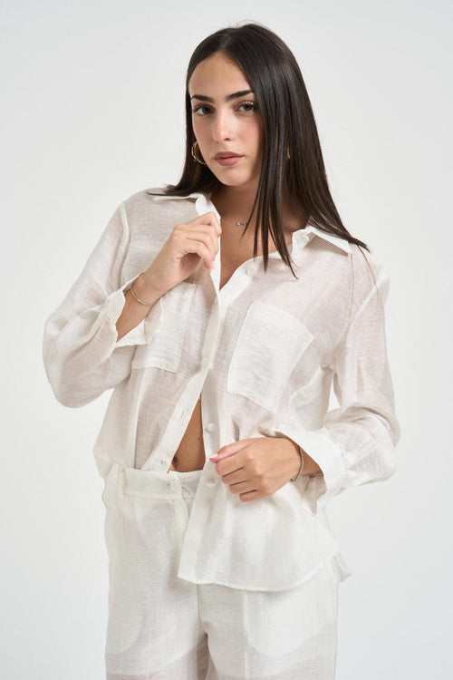Abito donna semitrasparente bianco - 2