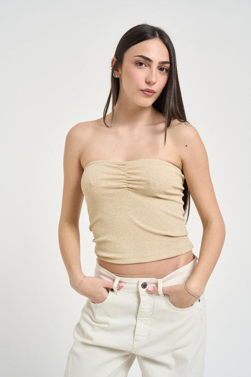 Top donna a fascia oro