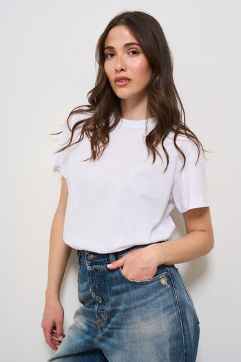 T-shirt donna girocollo bianca - 3