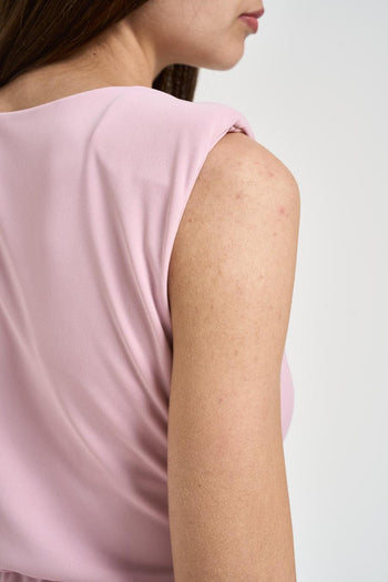 Abito lungo donna fluido rosa - 6