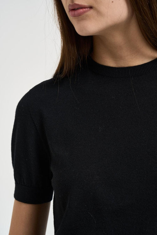 Maglia donna manica a sbuffo nera - 2