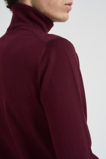 Maglia uomo collo alto bordeaux - 6