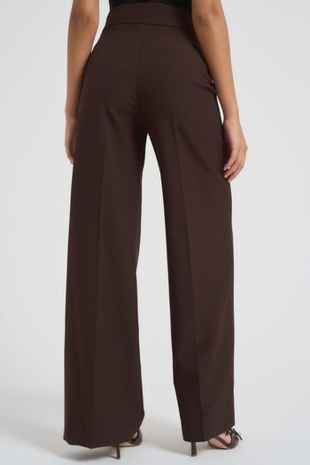 Pantalone donna dritto marrone - 3