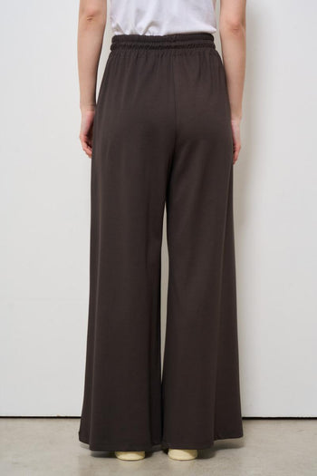 Pantaloni donna marrone a palazzo - 4