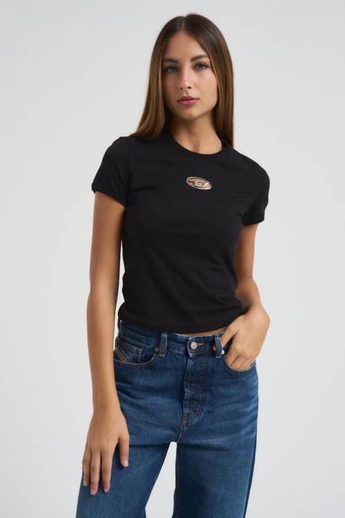 T-shirt donna girocollo T-Uncutie nera - 1