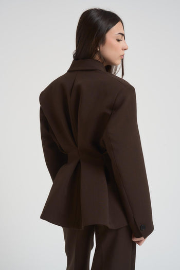 Giacca donna doppiopetto marrone - 6