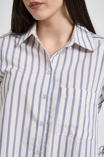 Camicia donna a righe celeste - 6