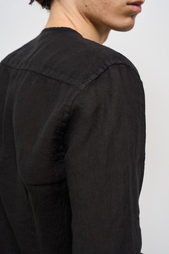 Camicia uomo in lino nera - 6