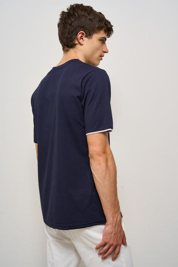 T-shirt uomo girocollo blu - 5