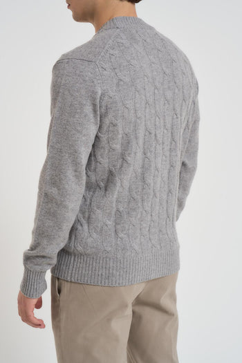 Cardigan uomo scollo a V grigio chiaro - 5