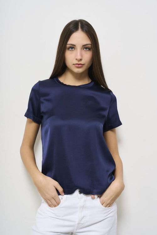 T-shirt donna satinata blu