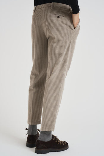 Pantalone uomo dritto in velluto panna - 5