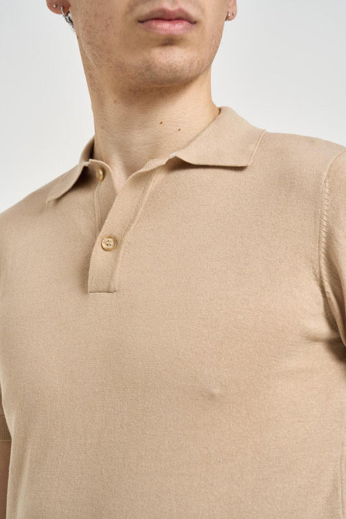 Polo uomo in maglia beige - 2
