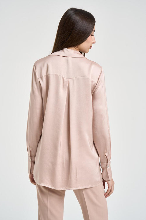 Camicia donna satinata cipria - 2