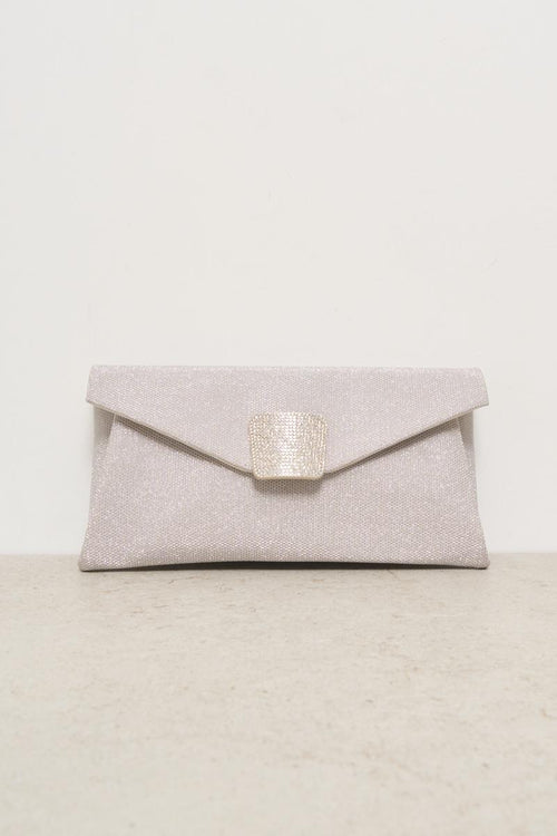 Pochette donna argento con tracolla