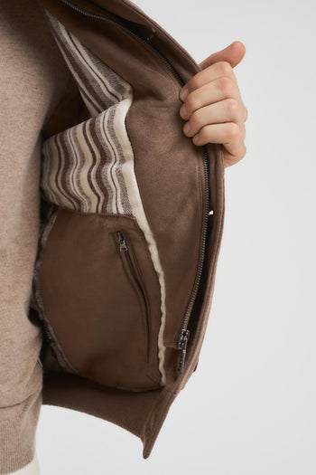 Giubbotto uomo in suede marrone - 7