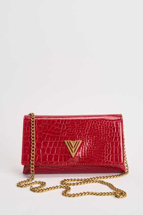 Borsa donna a tracolla in vernice rossa