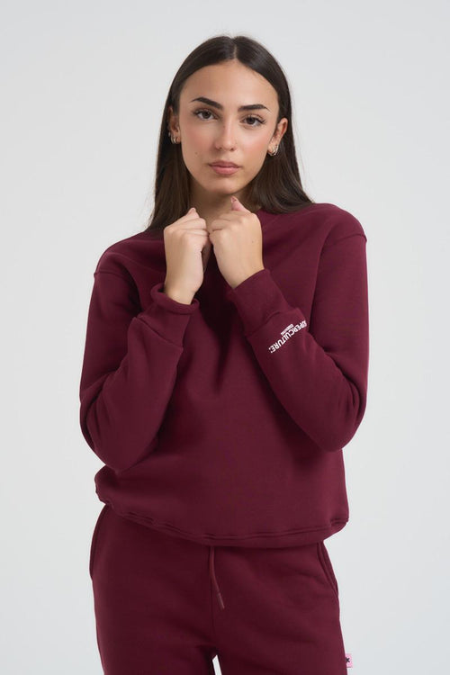 Felpa donna girocollo bordeaux - 2