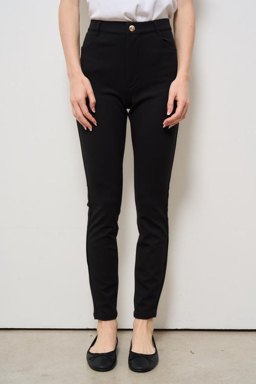 Pantalone donna skinny nero