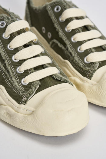 Sneakers uomo verde militare in canvas - 5