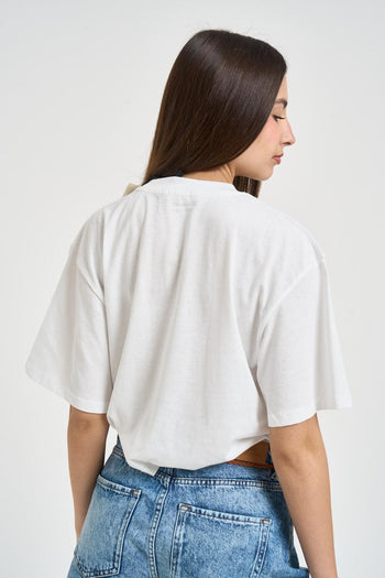 T-shirt donna cropped bianca - 4