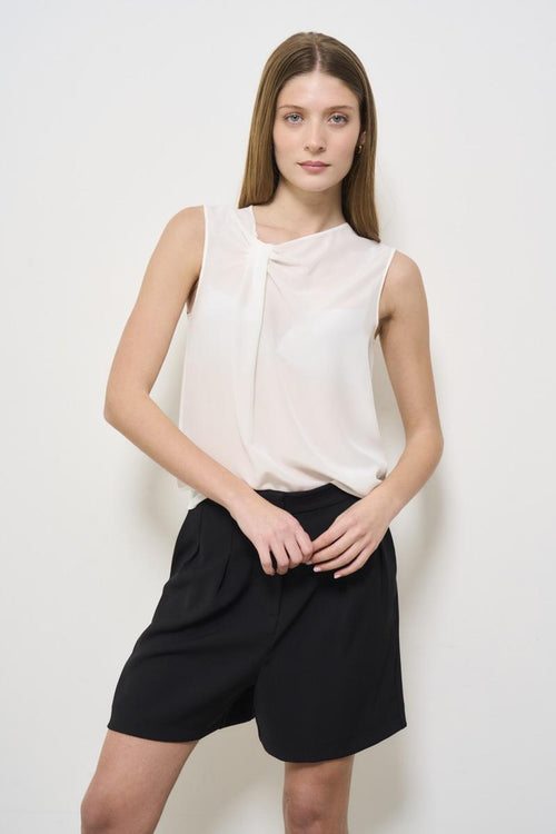 Top donna drappeggiato bianco