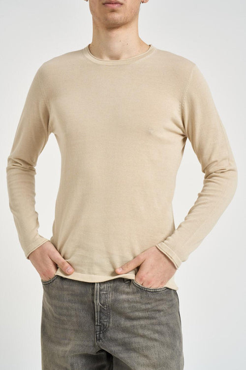 Maglia uomo girocollo beige