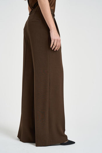 Pantalone donna a palazzo cioccolato - 4