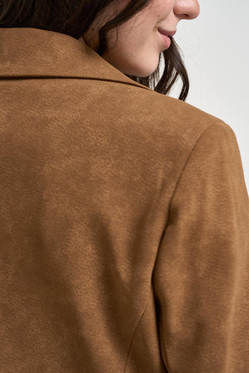 Blazer donna monopetto tabacco. - 5