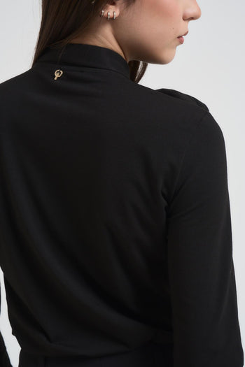 Maglia donna con fiocco nera - 4