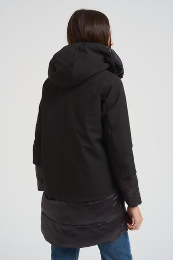 Piumino donna lungo nero - 3