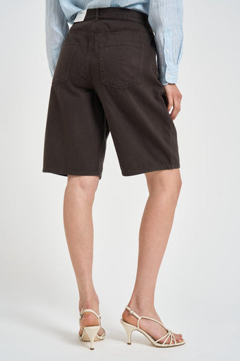 Bermuda donna in denim moro - 3
