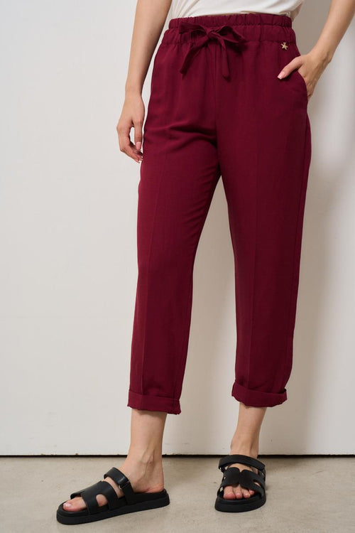 Pantalone donna regular bordeaux - 2