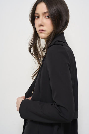 Trench donna midi doppiopetto nero - 7