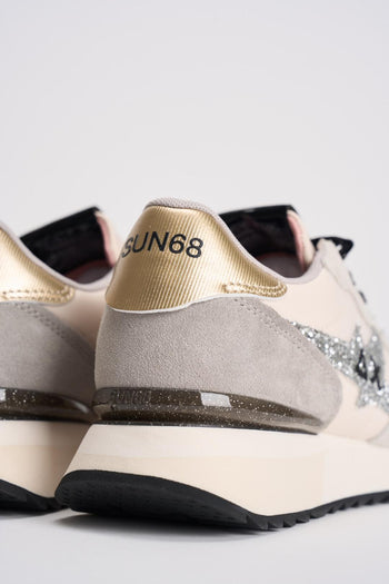 Sneakers donna bianche e grigie con glitter - 8