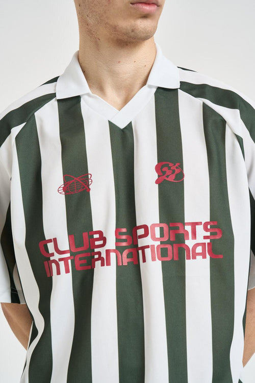 Polo uomo a righe verde e bianco - 2