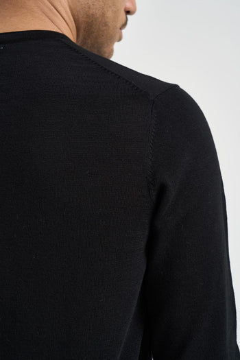 Maglia uomo girocollo nera - 5