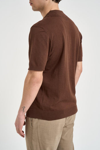 Polo uomo a manica corta tabacco - 3