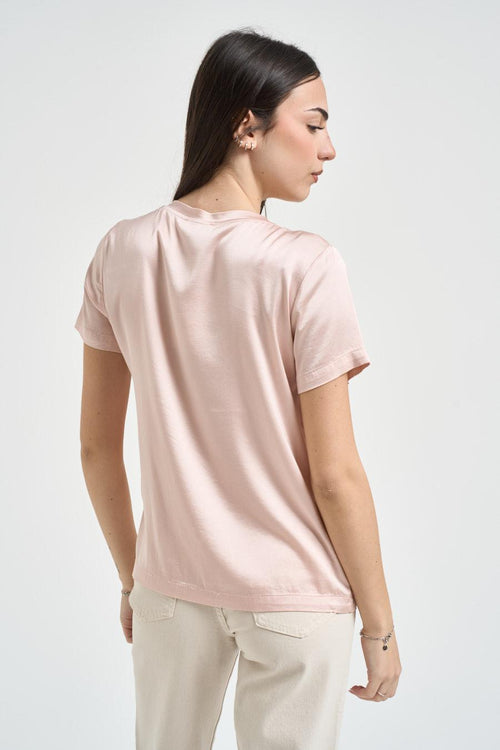 Blusa donna satinata rosa - 2