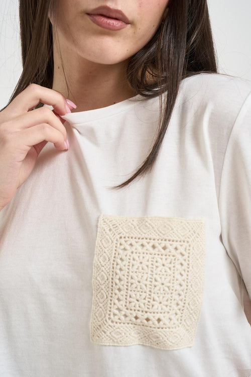 T-shirt donna girocollo bianca - 2