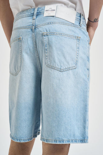 Bermuda uomo in denim chiaro - 3