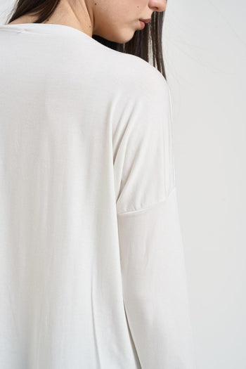 Maglia donna scollo a barca bianca - 4