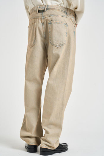 Jeans uomo in denim sabbia - 4